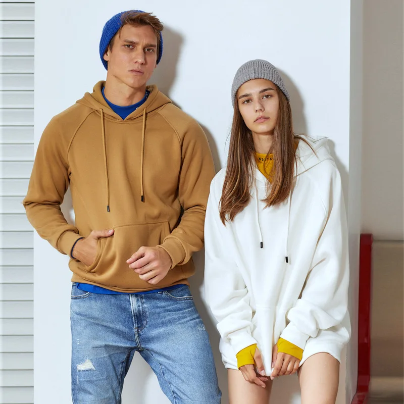Autumn Mens Oversized Oodie Couple Hoodies White Streetwear Y2k Hooded Sweatshirt Fashion Men Women Solid Color Hoodie Tracksuit