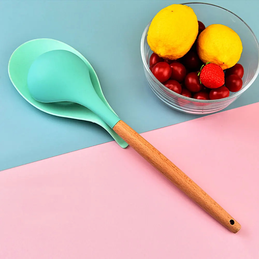 

Silicone Insulation Spoon Shelf Heat Resistant Placemat Drink Glass Coaster Tray Spoon Pad Eat Mat Pot Holder Kitchen Tool 1set