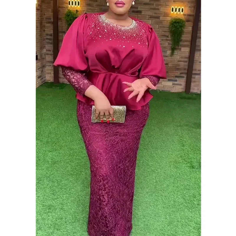 Женское платье в африканском стиле новинка 2024 модные кружевные свадебные платья