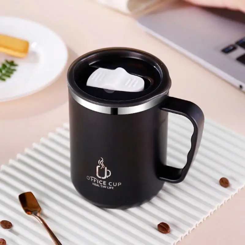 

500ml Thermos Mug 304 Stainless Steel Coffee Cup With Handle Leak-Proof Vacuum Flask Insulated Cup Portable Thermal Water Bottle