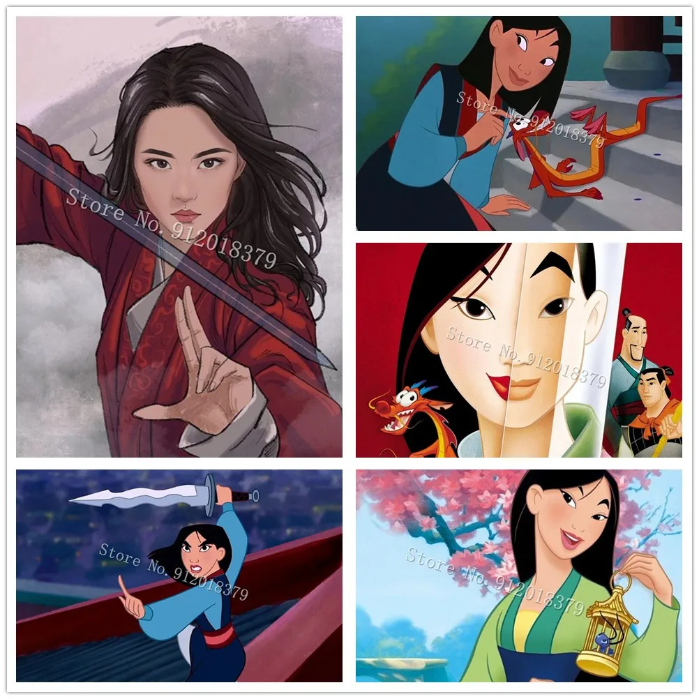 

Disney Princess Diy Diamond Painting Mulan Chinese Soldiers Embroidery Portrait Rhinestone Mosaic Sale Full Drill Diamond Decal