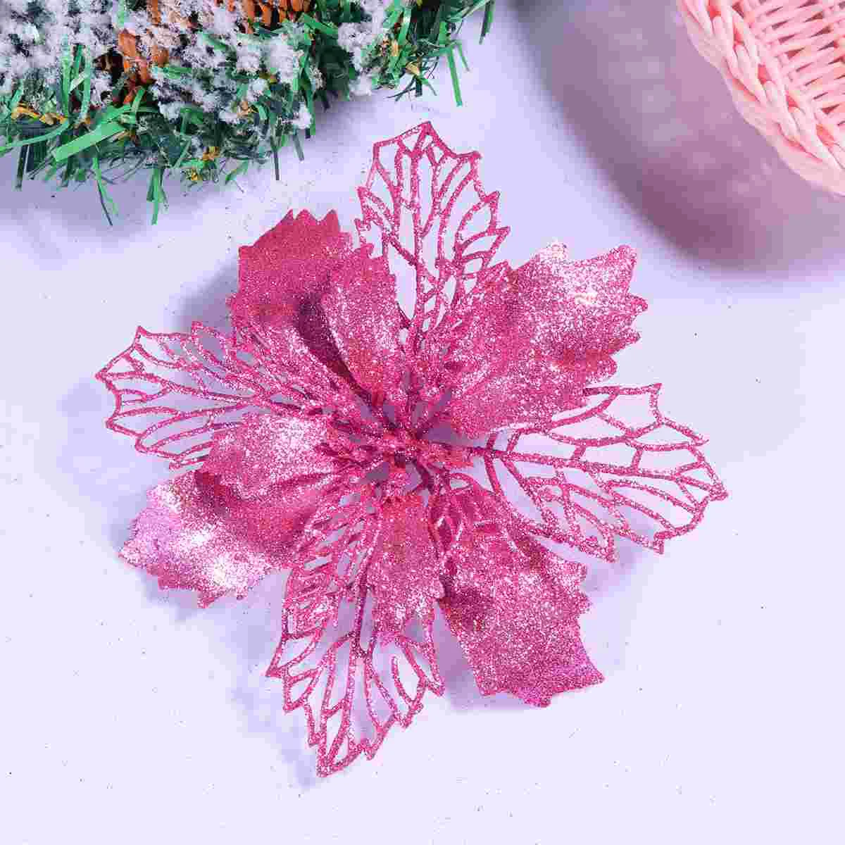 

Christmas Flower Flowers Tree Decorationspoinsettia Ornament Artificial Craftdecor Silk Poinsettias