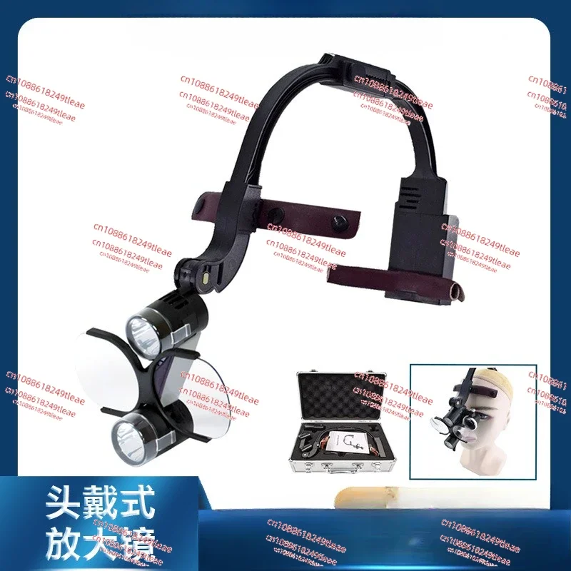 Увеличительное стекло с налобным фонарем