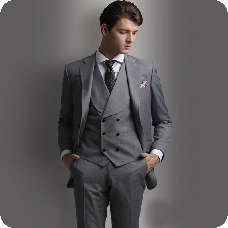 Men's Suits Formal Business Suits 3 Piece Lapel Solid Color Best Men's Wedding Groomsmen (Blazer + Vest + Pants)