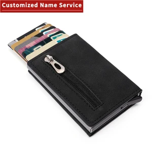 Customized 2022 Men Leather Wallet Rfid Anti-magnetic Credit Cards Holder Wallet With Organizer Coin