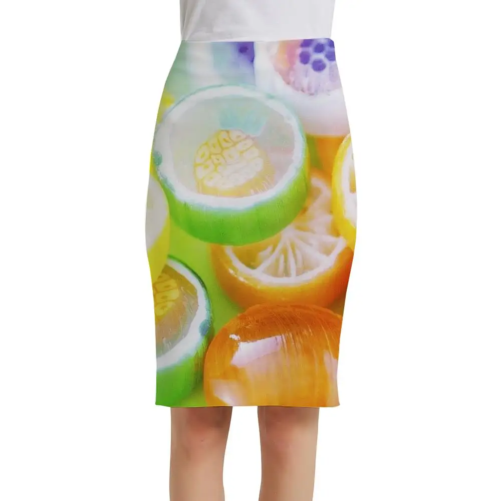 

KYKU Candy Skirts Women Food 3d Skirt Colorful Elegant Pineapple Sexy Strawberry Office Ladies Skirts Womens Vintage Anime