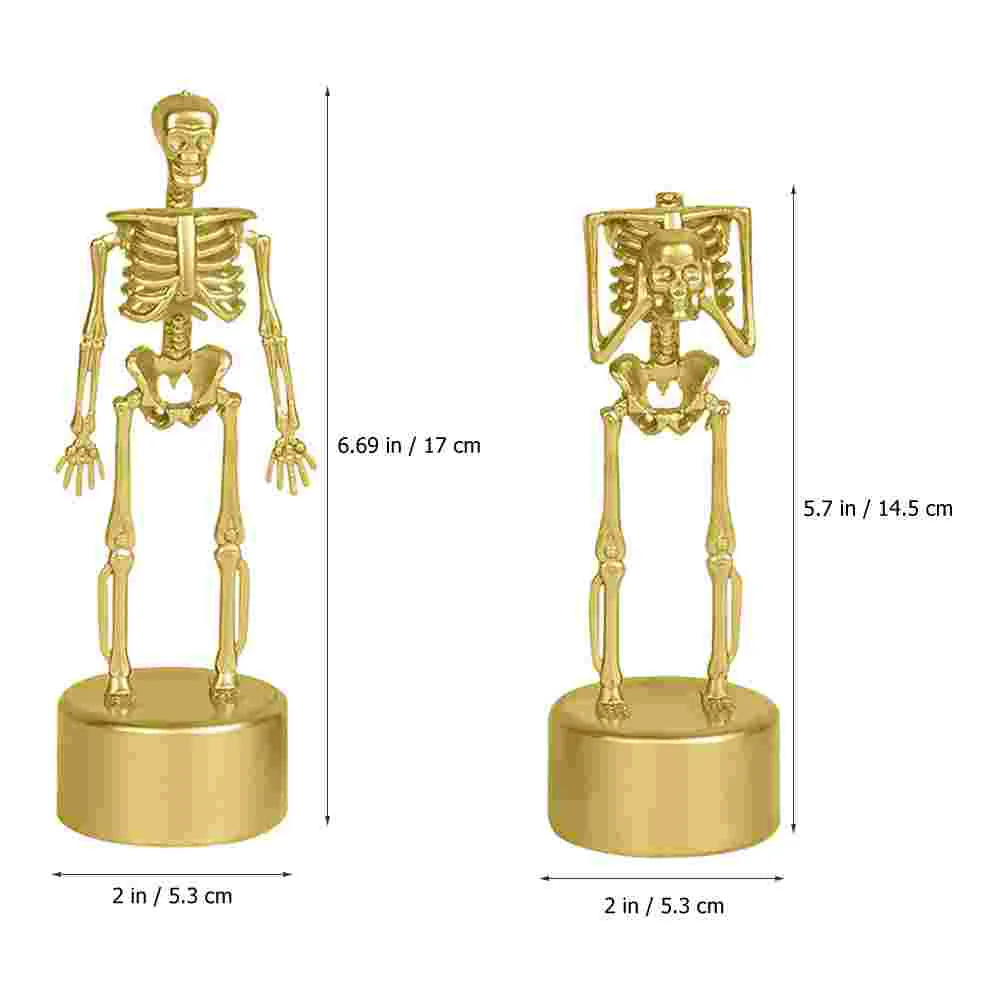 2 Pcs Model Props Skull Stand Trophy Child Plastic Mini Figurines Halloween