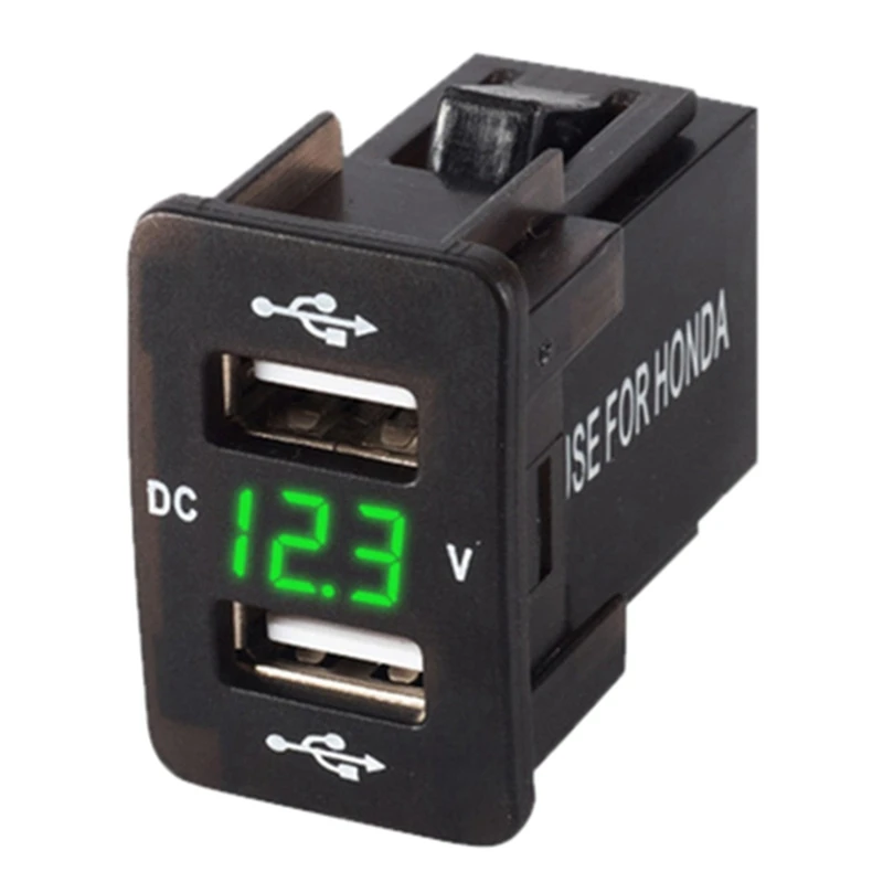 

Автомобильное зарядное устройство USB 12 в-24 в, двойное зарядное устройство USB с напряжением, водонепроницаемое зарядное устройство для Honda