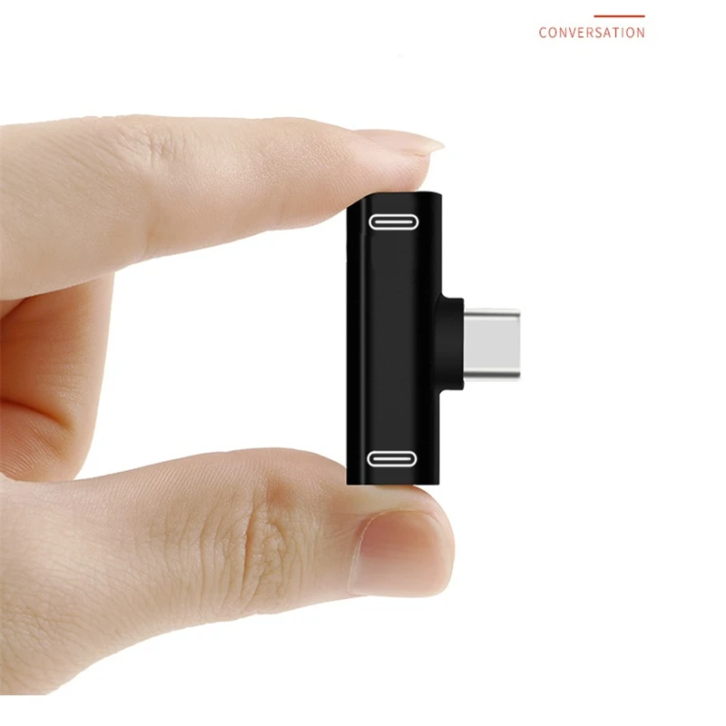 Разветвитель для наушников 2 в 1 USB Тип C папа-двойной тип мама адаптер зарядного