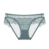 high quality french ladies sexy transparent lace large size low waist briefs womens panties