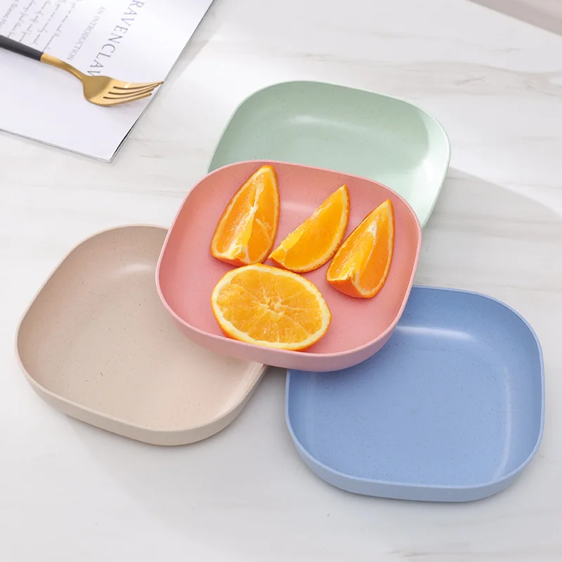 

Children Lunch Food Plate Baby Feeding Bowl Wheat Straw Kids Snack Dinnerware Environmental Dishes New Training Tableware Best