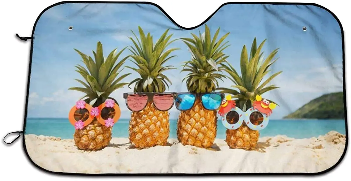 

Car sunshade GOFLIES Beach Pineapple Windshield Sun Shades Visor Car Front Window Sunshade UV ProtectSTYLE FOR CAR