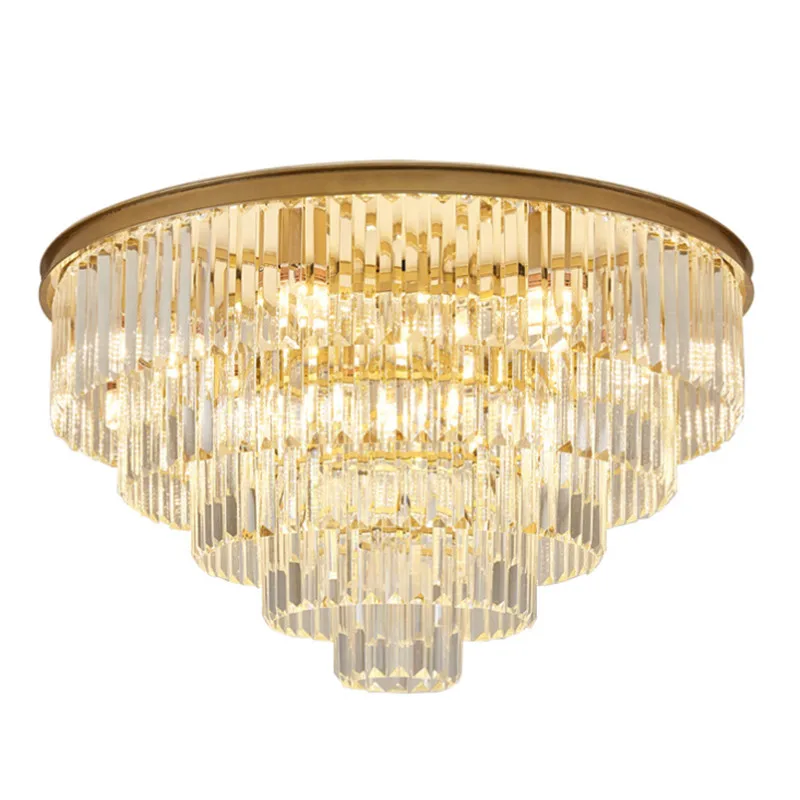 

Nordic Luxurious Conic Multilayer Crystal Lampshade Ceiling Lamps Living Room Decoration Bedroom Lamp LED Light Fixtures E14 AC