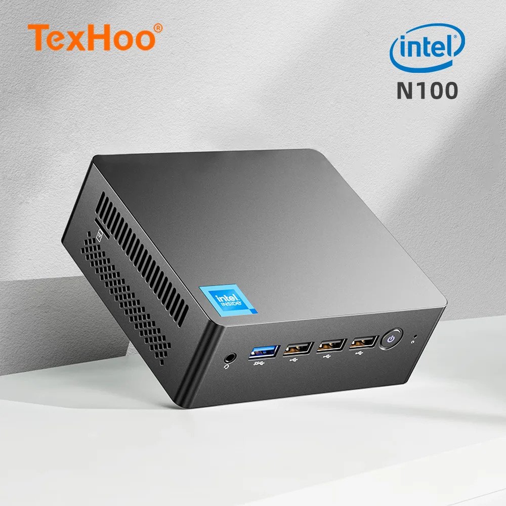 Мини-ПК TexHoo, процессор Intel N100 12-го поколения, процессор Windows 11, системный блок ITX NUC Office Pocket DDR5 NVMe WIFI Bluetooth