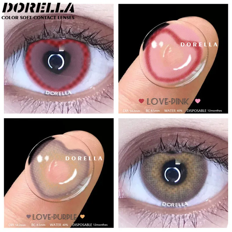 

Цветные контактные линзы для глаз серии LOVE, контактные линзы разных цветов, искусственные косметические линзы