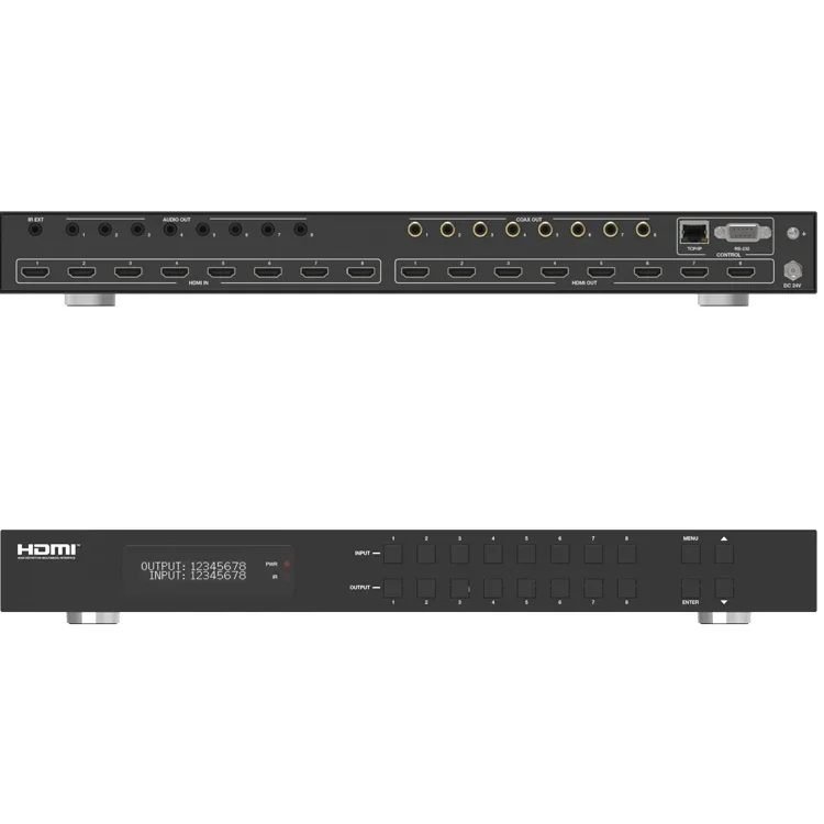 Фото Матричный HDMI-коммутатор 8x8 18 Гбит/с с функцией ARC, поддержка 4K2K с функцией понижения разрешения до 1080P для домашних кинотеатров №3