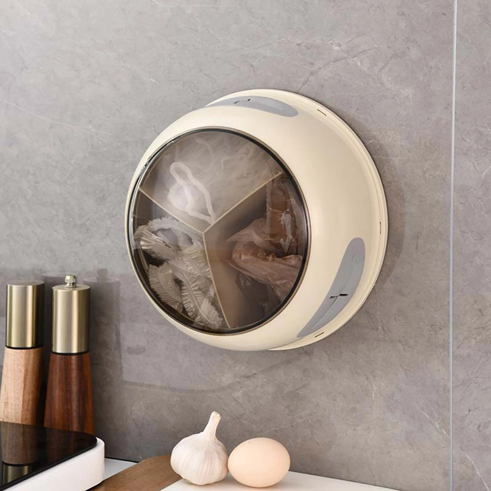 

Kitchen Plastic Wrap Storage Case Half Transparent Kitchen Storage Box For Home