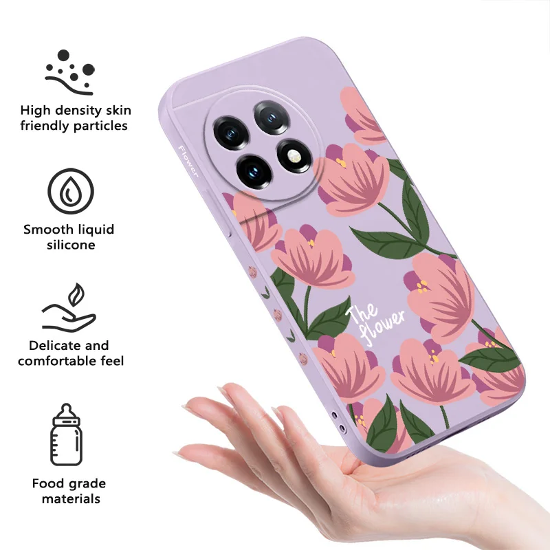 Розовый чехол для телефона Primrose для Oneplus 13 13R 12 12R 11 11R 10 10R 10T 9R 9RT 9 8T 8 7 7T Pro 5G, жидкий силиконовый чехол (art.: 3920cd7988d02) - 3920cd7988d02