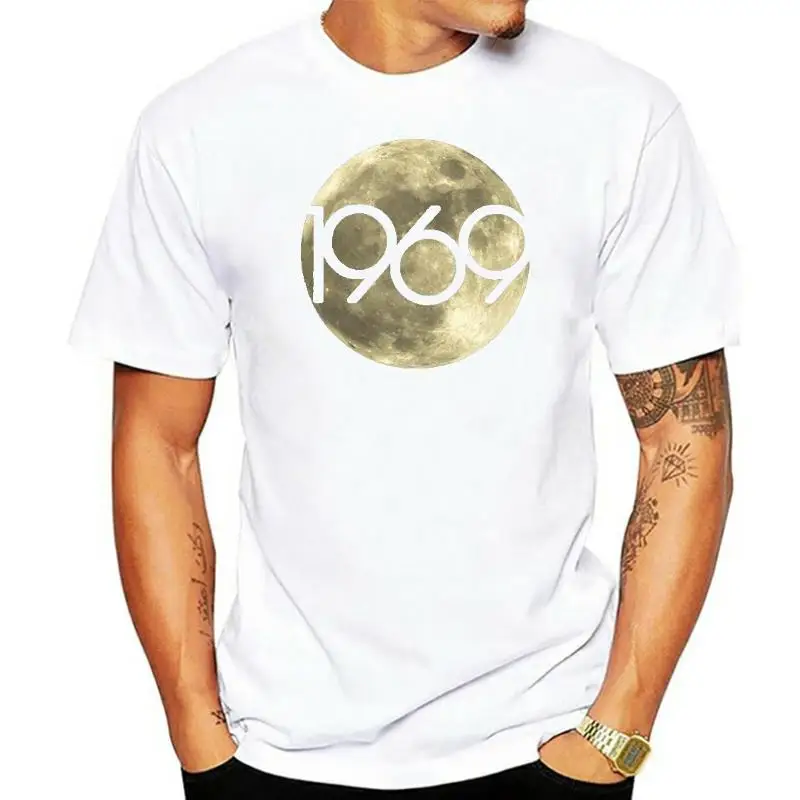 

Мужская летняя футболка с логотипом, черная футболка с принтом лунного приземления, с логотипом на годовщину 50-го Аполлона 11 1969