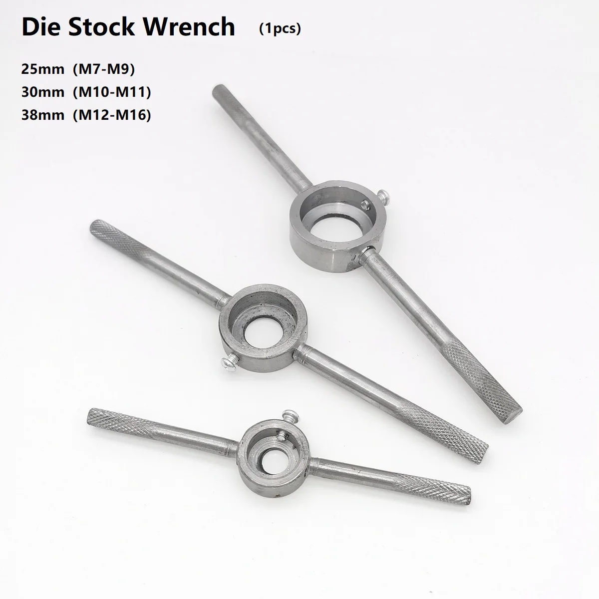 

25 38 30mm ID Round Die Stock Handle Wrench For Round Die Adjustable Die Holder Dies Threading Tools M7-M16 Hand Tapping Kit