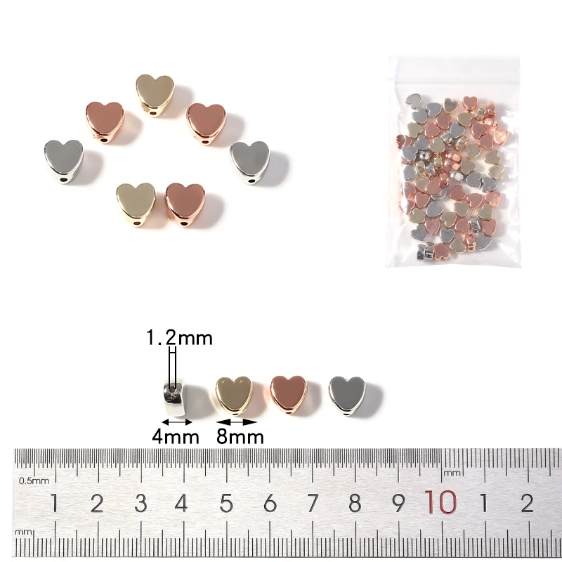 Бусины CCB в форме сердца 50 шт. 8 мм