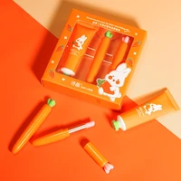 shijing 3pcs carrot moisturizing hand cream lip balm set gradient lipstick kit moisturizing maintenance refreshing hand cream