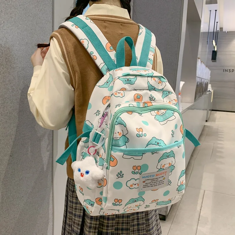 

Школьные ранцы для девочек-подростков, студенческий рюкзак, Женский нейлоновый кампус, милый мультяшный японский рюкзак