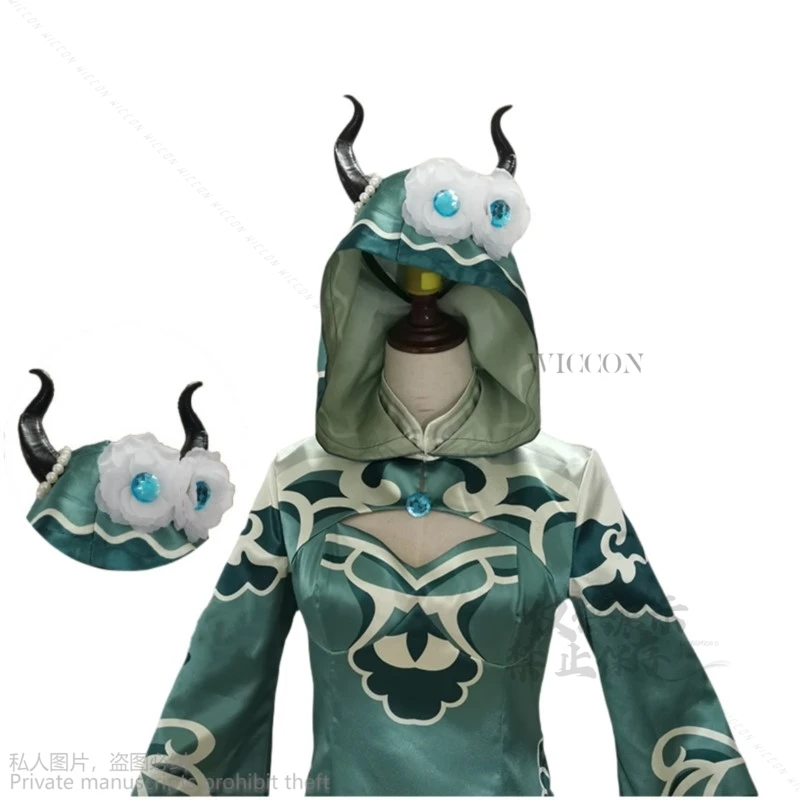 Фиона Гилман Жрица Косплей Аниме Игра Identity V Cos Костюм Зеленое Платье С Капюшоном