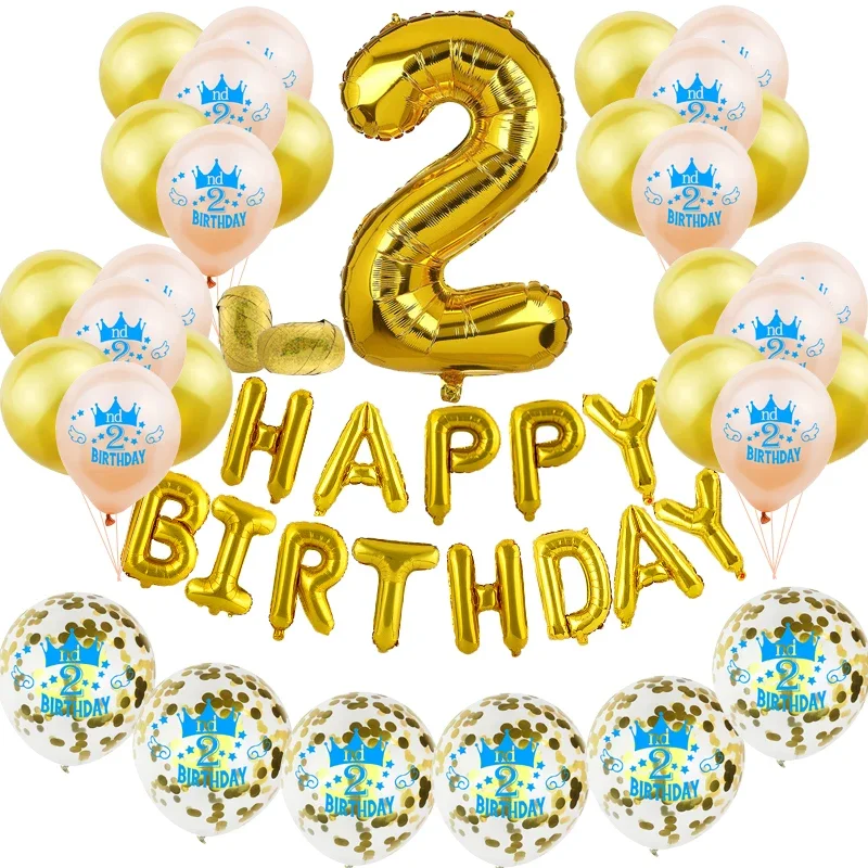 Розовые золотые шары AMAWILL для дня рождения 1-3 лет