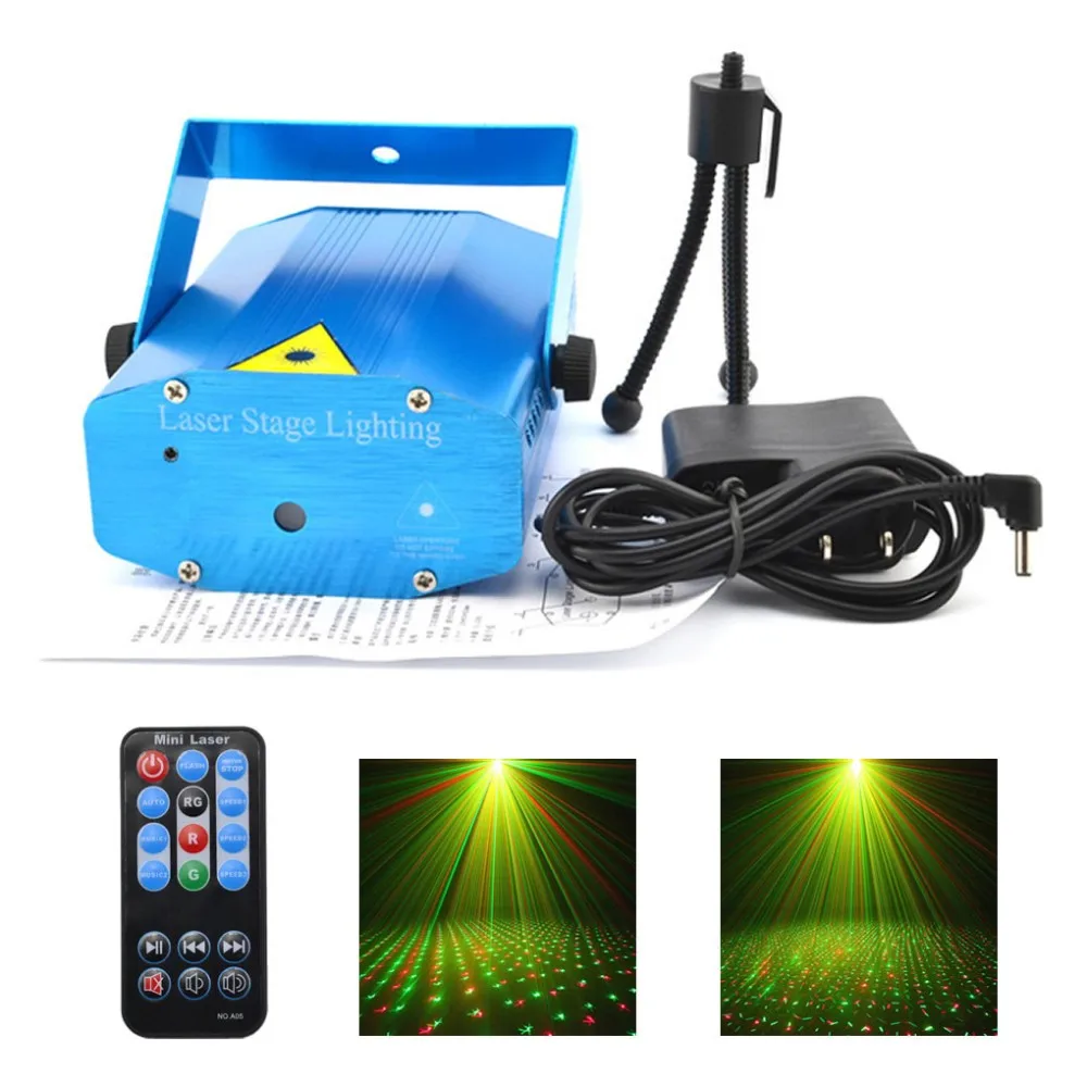 Mini Portable IR Remote RG Starlight Laser STAR II Projector Lights Disco DJ Home Party Moving Ray Starshine Show Stage Lighting