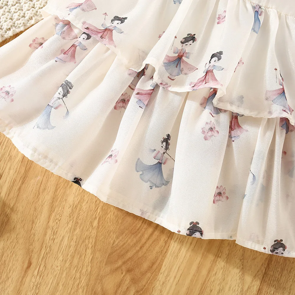 Летнее платье для маленьких девочек. Стильное и милое принцессы с драпированным