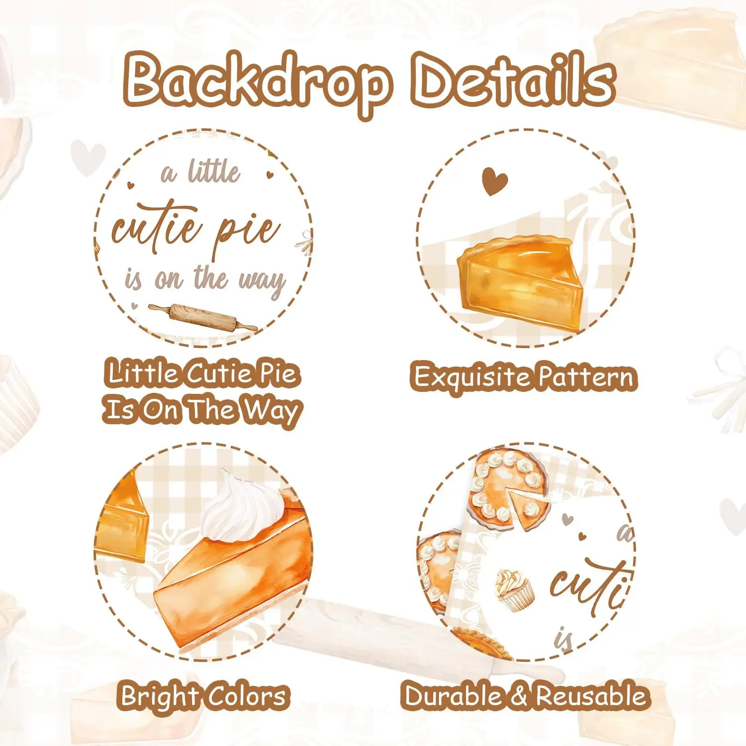 7*5 футов Little Cutie Pie Is on The Way фон цвета хаки для детского душа фотосъемки в дороге