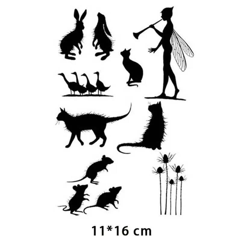 

New Arrival Cat Fairy Clear Stamps for DIY Scrapbooking Card Transparent Silicone Stamp Making Photo Album Crafts Decoration