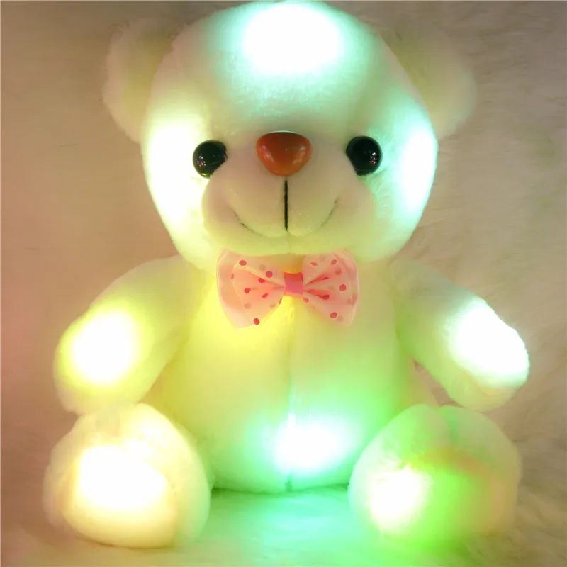 

Красочный светящийся Мишка Тедди 20 см, светящиеся плюшевые игрушки, искусственный медведь, мягкий мишка тедди, милые рождественские подарки для детей