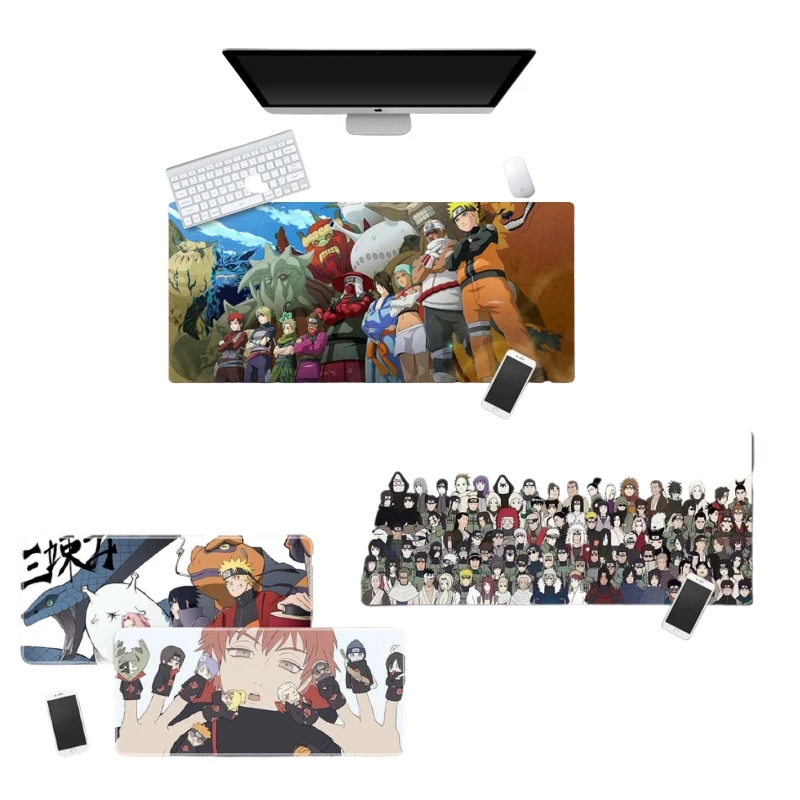 

90X40Cm Naruto Anime Mouse Pad Kakashi Uzumaki Naruto Pc Computer Game Pad Notebook Keyboard Pad Large Size Desk Pad Child Gift