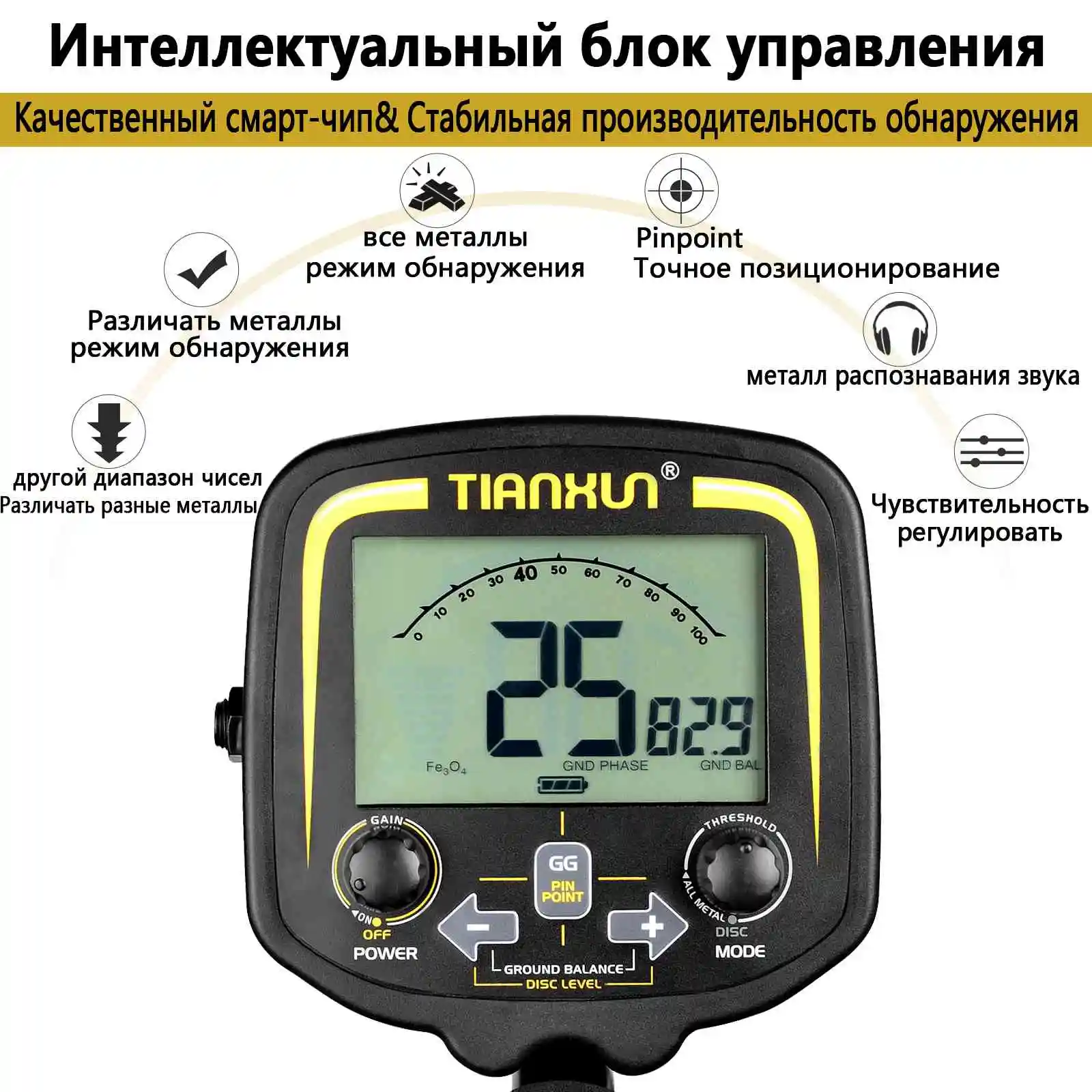 TX850 Metal Detector Underground Professional Search Finder Gold Treasure Hunter Detecting Pinpointer Waterproof | Инструменты