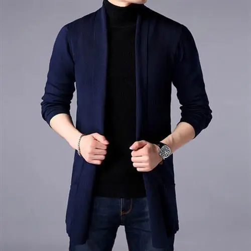 

Male Brand Sweater Coat Men Cashmere Solid Color Cardigan Men Clothes 2023 New Arrivals Autumn and Winter Warm Coats C140