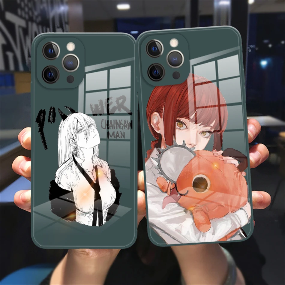 

Japan Anime BLEACH grim Reaper Kurosaki ichigo Graffiti glass Phone case for iPhone 13 12 11 Pro Max 12 13 Mini Dark green Cover