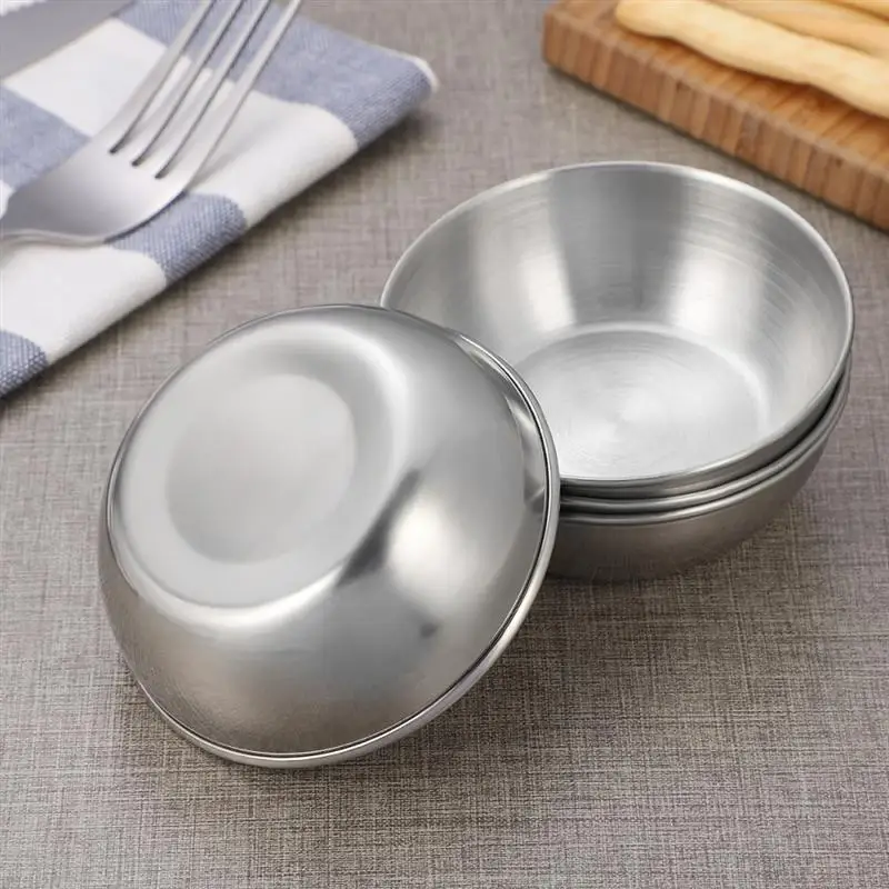 

Golden Sauce Dish Appetizer Serving Tray Stainless Steel Sauce Dishes Spice Plates for Kitchen Supplies Plates Spice Dish Plate