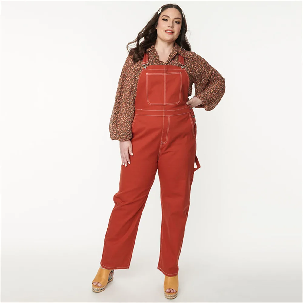 

Women Oversized Jumpsuit 2022 Spring Fashion New Backless Patchwork Suspenders Straight Pants Casual Female Clothes Office Lady