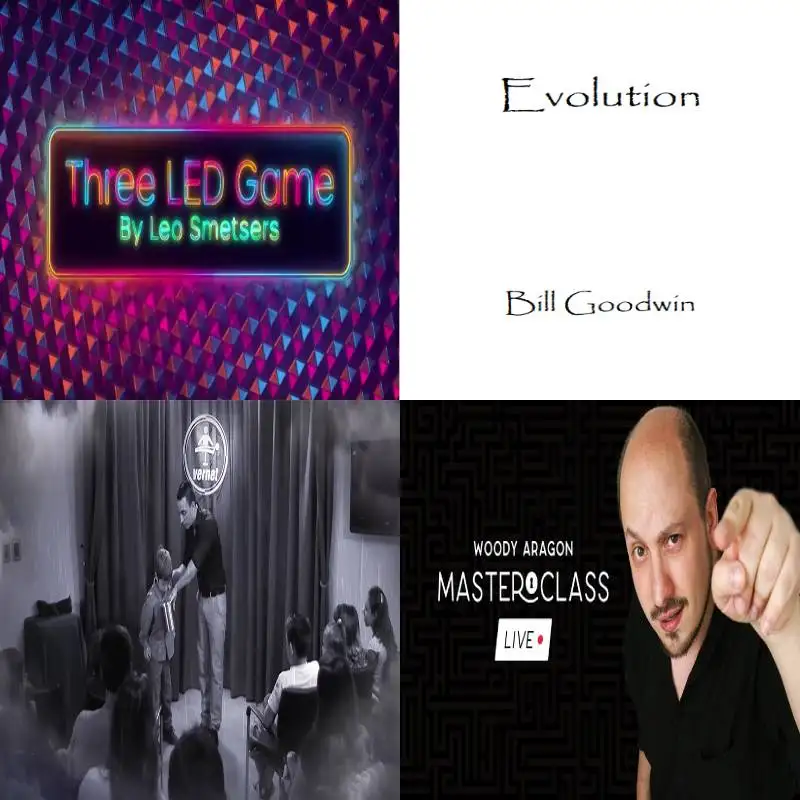 

3 Led Game by Leo Smetsers,Bucket by Iñaki Zabaletta,Evolution by Bill Goodwin,Masterclass Live by Woody Aragon 1 Magic Tricks