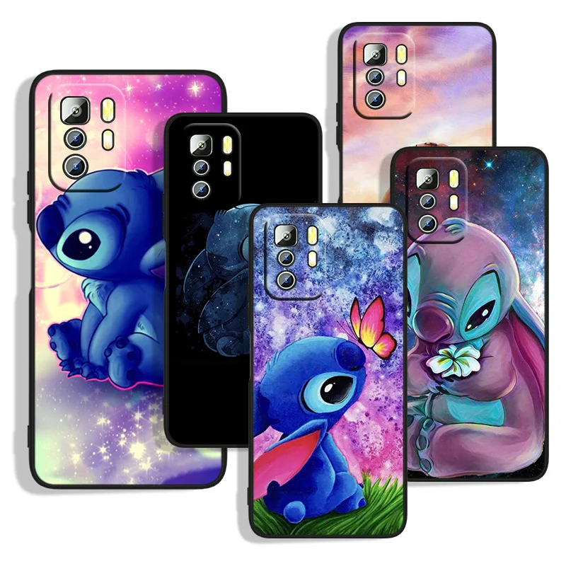 

Cute Anime Stitch Art Phone Case For Xiaomi Redmi Note 11E 11T 11S 10T 10S 9S 9T 8T 7 Pro Plus Lite Max Black Cover