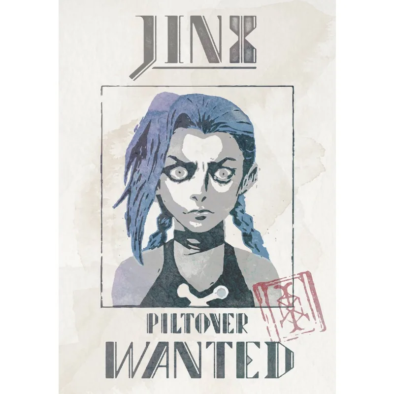 Аниме плакат League of Legends Arcane II Jinx Vi на холсте