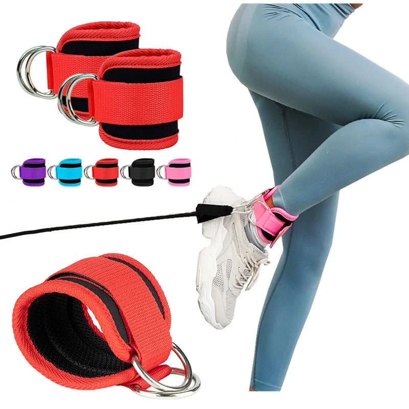 

1 шт. ремни на щиколотку для фитнеса регулируемые манжеты с D-образным кольцом для поддержки ног для тренажерного зала для силовых тренирово...