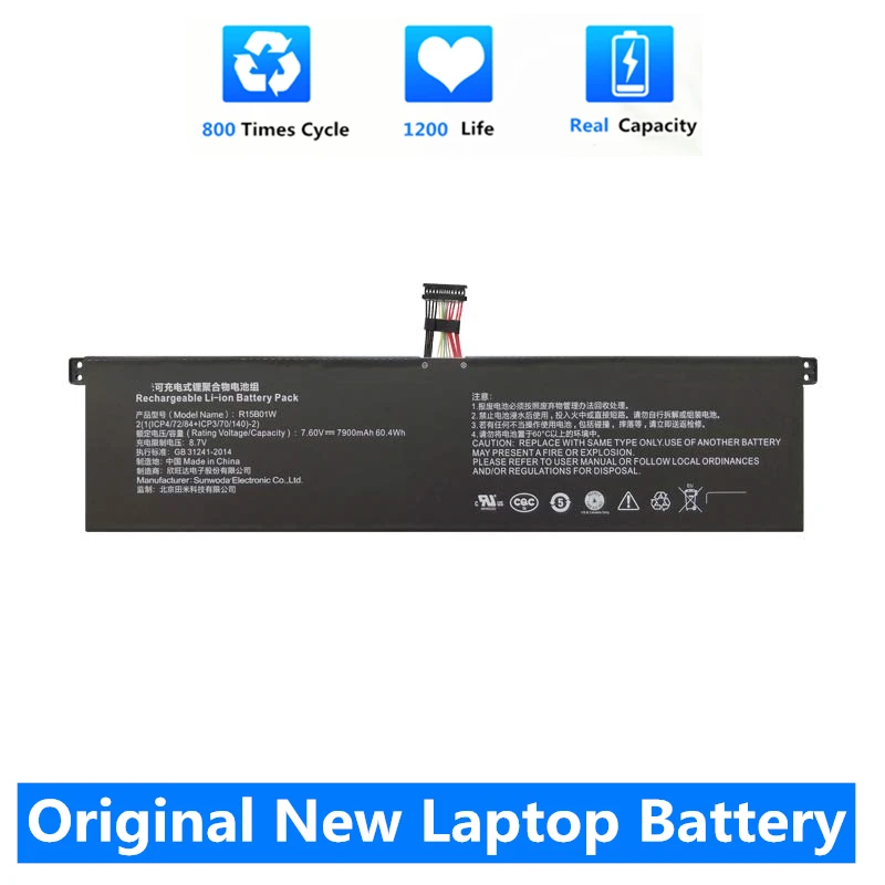 CSMHY Оригинальный Новый 7 6 V 7900mAh R15B01W Аккумулятор для ноутбука Xiaomi Pro 15 &quotSeries |