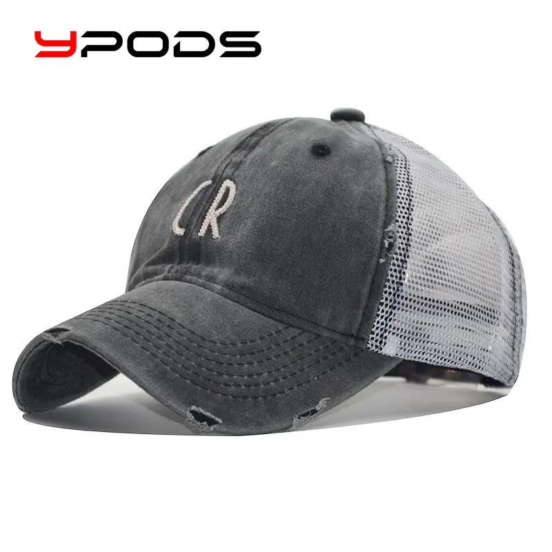 

Washed Cotton Embroidered Letters CR Net Cap Baseball Cap For Men And Women In Spring And Summer Dad Caps Outdoors Travel Hats