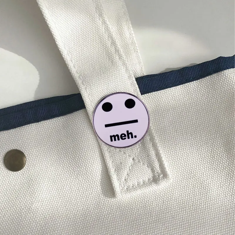 Meh эмалированная заколка Забавный саркастический значок забавное украшение на