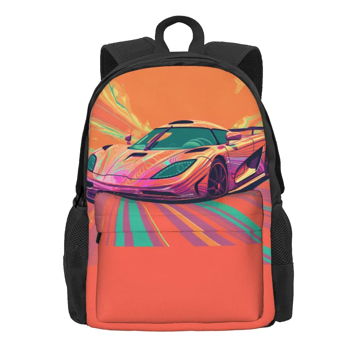 

Ultimate Sports Car Backpack Neo Fauvism Cover Art Kawaii Backpacks Men Hiking Soft School Bags Designer Rucksack