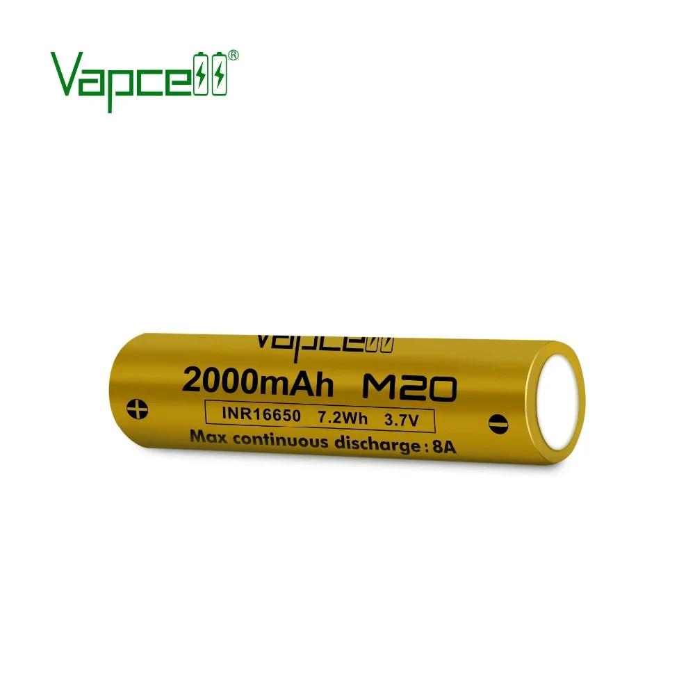 Фото Оригинальные литий-ионные аккумуляторы Vapcell M20 INR 16650, 3,7 В, 16650, 2000 мАч, 8 А, высокопроизводительный элемент для электроинструментов №2