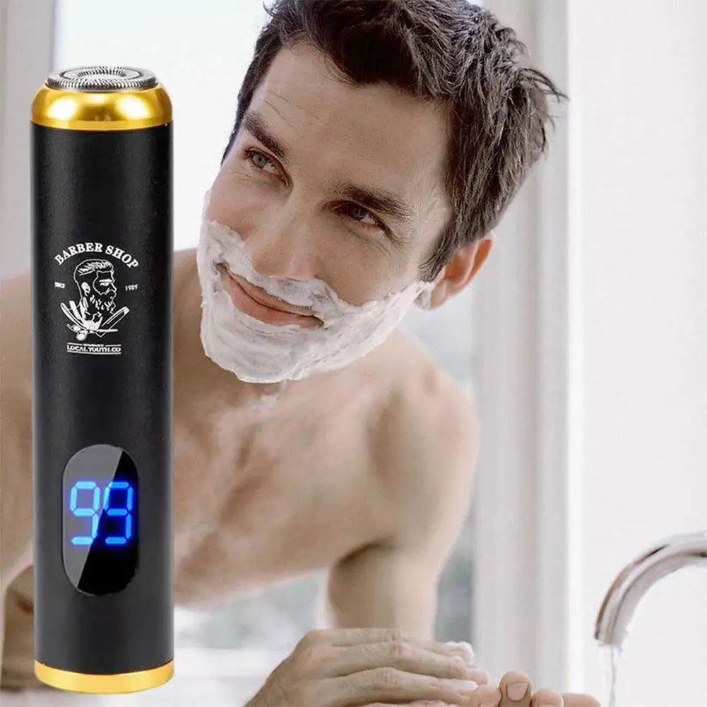 

Small Electric Razor For Men Portable Mini USB Wet Dry Rotary LCD Shaver Razors Waterproof Quick Charge Nose Mustache Trimmer